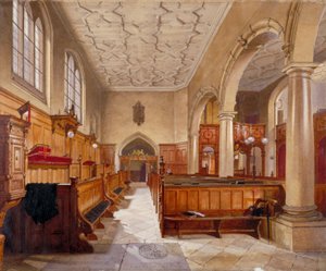 Wnętrze kaplicy w Charterhouse, Londyn, 1885. autorstwa John Crowther