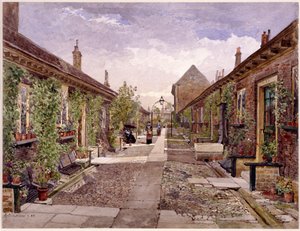 Przytułki Skinnerów, Mile End Road, Stepney, Londyn, 1883 autorstwa John Crowther