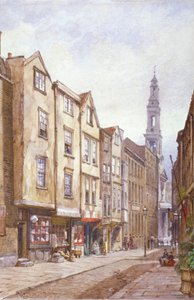 Widok Drury Court, patrząc w kierunku St Mary le Strand, Westminster, Londyn, 1882 autorstwa John Crowther