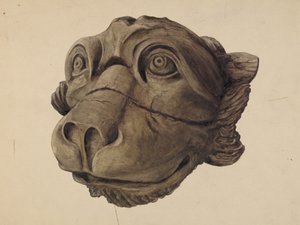 gargulec głowy kota autorstwa John Davis