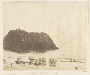 Kąpiel w South Sands, Tenby. autorstwa John Dillwyn Llewelyn