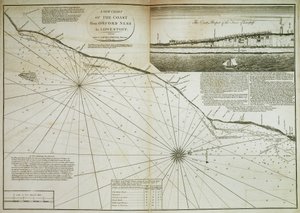 Mapa wybrzeża od Orford Ness do Lowestoff autorstwa John Diston