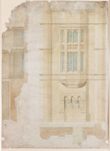 Projekt okna Oriel, Holme Eden (tusz) autorstwa John Dobson