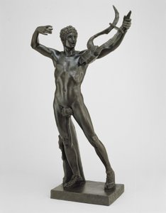 Młody Sofokles na czele Chóru Zwycięstwa po bitwie pod Salaminą, model 1885, odlew 1911 (brąz z zieloną patyną) autorstwa John Donoghue