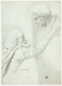 Brodaty mężczyzna i chłopiec (z Bas-Relief) autorstwa John Downman