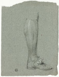 Noga stojącej postaci (recto); Szkic butów (verso) autorstwa John Downman