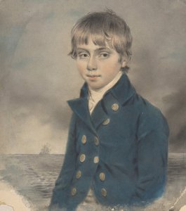 Pamiątkowy portret młodego kadeta, koniec XVIII-początek XIX wieku. autorstwa John Downman