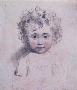 No.1869d Najmłodsza córka Lady Strathmore, c.1786 (grafitowa, czarno-czerwona kreda na papierze)