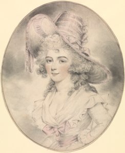 Portret damy zwróconej w lewo autorstwa John Downman
