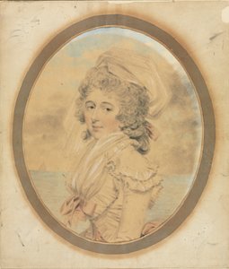 Młoda dama z różową kokardką na staniku, 1792.