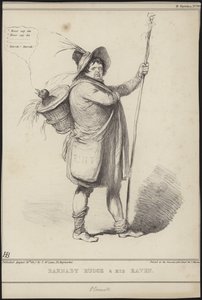 Barnaby Rudge i jego kruk, ilustracja z „Barnaby Rudge” Charlesa Dickensa, 1841