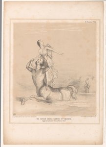 Spotprent spotkał Lorda Bentincka als de centaur Nessus Centaur Nessus unoszący Deianirę. Sugerowany przez dobrze znany obrazek Guido (tytuł na obiekcie) HB Sketches (tytuł serii na obiekcie) autorstwa John Doyle