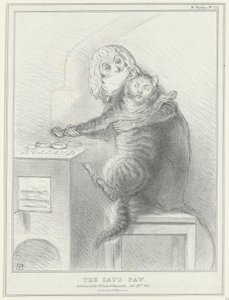 Spotprent op Talleyrand en Palmerston, 1832 Kocia łapa (tytuł na obiekcie) Szkice polityczne (tytuł serii) autorstwa John Doyle