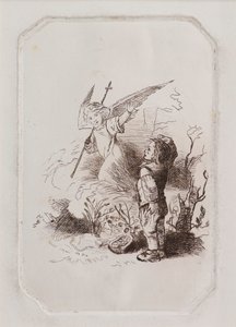 Chłopiec i Anioł (akwaforta) autorstwa John Duncan