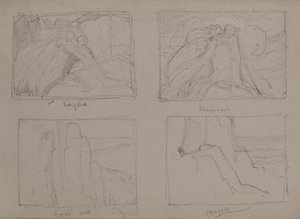 Eurydice, Rendezvous, Zamknięte drzwi, Modlitwa (ołówek) autorstwa John Duncan