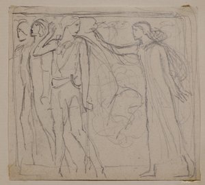 Trzy Zew Deirdre (ołówek) autorstwa John Duncan
