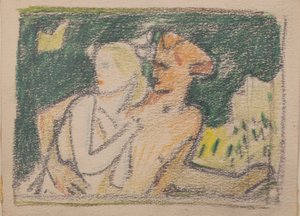 Bez tytułu [Uciekająca para] (ołówek) autorstwa John Duncan