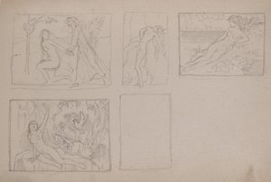 Bez tytułu [Nude postacie w krajobrazie (ołówek) autorstwa John Duncan