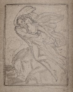Bez tytułu [Dwa anioły] (ołówek) autorstwa John Duncan