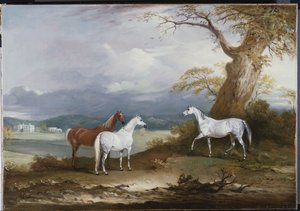 Klacze Lorda Macdonalda na terenie Thorpe Hall, Rudston, Yorkshire, 1836 r