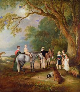 Panna Catherine Herrick ze swoimi siostrzenicami i siostrzeńcami, pięcioma starszymi dziećmi księdza i pani Henry Palmer, 1827 autorstwa John E. Ferneley