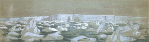 Część południowej bariery polarnej, 2 lutego 1841 r. (akwarela) autorstwa John Edward Davis