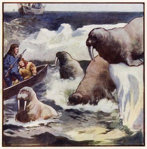 Kolosalne stworzenia skręcały się z niesamowitą szybkością (kolor lito) autorstwa John Edwin Noble