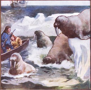 Kolosalne stworzenia skręcały się z niesamowitą szybkością (kolor lito) autorstwa John Edwin Noble