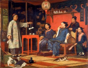 Chińskie panie patrzące na europejskie ciekawostki, 1868