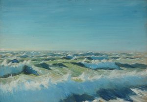 Pejzaż morski, koniec XIX - połowa XX wieku (olej na papierze) autorstwa John Everett