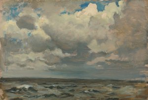 Pejzaż morski, koniec XIX - połowa XX wieku (olej na papierze) autorstwa John Everett