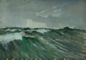 Pejzaż morski, koniec XIX - połowa XX wieku (olej na papierze) autorstwa John Everett