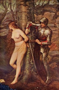 Błędny rycerz - Figura z rycerskiej literatury romantycznej, ilustracja z „Romansu i legendy rycerskiej” A.R. Hope Moncrieffa autorstwa John Everett Millais