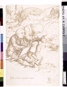 Awful Protection Against Midges, 1853 (pióro i brązowy atrament na papierze) autorstwa John Everett Millais