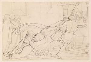 Elgiva zajęty przez Zakon Arcybiskupa Odo, 1843 autorstwa John Everett Millais