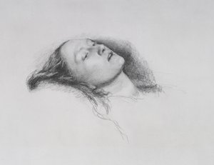 Elizabeth Siddal: Studium do „Ofelii”, 1852 autorstwa John Everett Millais
