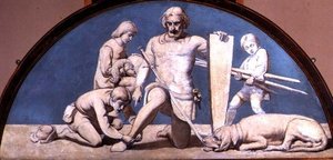 Męskość, luneta z serii sześciu, ok.1847 (olej na płótnie) autorstwa John Everett Millais
