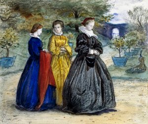 "Maria Królowa Szkotów" Królowa Maria Stuart (1542-1587) lub Maria I Szkocka i jej świta. Obraz autorstwa Johna Everetta Millaisa (1829-1896) (prerafaelita) autorstwa John Everett Millais