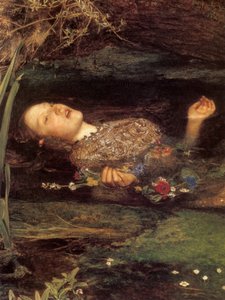 Ofelia, szczegóły autorstwa John Everett Millais