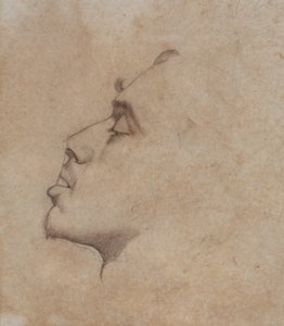 Portret głowy Dante Gabriel Rossetti (1828-82) autorstwa John Everett Millais