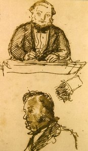 Aukcjoner (pióro i tusz na papierze) autorstwa John Everett Millais