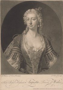 Sua Alteza Real Augusta Princesa de Gales, 1751 polonês autorstwa John Faber the younger