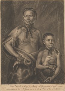Tomo Chachi Mico, czyli król Yamacraw, i Tooanahowi [sic], jego siostrzeniec autorstwa John Faber the younger