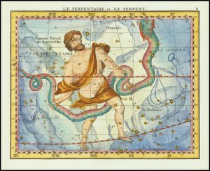 1776 - John Flamsteed - Wąż i serpentyna (Ophiucus  Serpens)