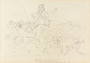 Atena i wiatry autorstwa John Flaxman