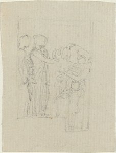 Żebracy u drzwi (studium dla pomnika Yarborough) autorstwa John Flaxman