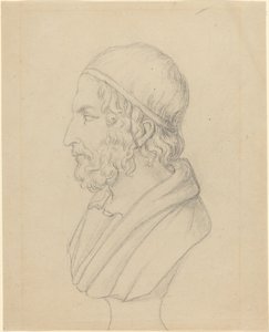 Klasyczny portret popiersie brodatego mężczyzny autorstwa John Flaxman