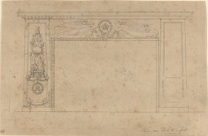 Projekt kawałka komina w sali tronowej, Pałac Buckingham autorstwa John Flaxman