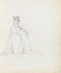Rysunek Pani Siddons jako Constance, 1783 (pióro, tusz i pranie na papierze) autorstwa John Flaxman