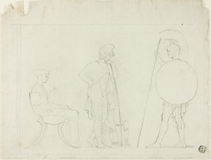 Hector wyzywa Paryż autorstwa John Flaxman